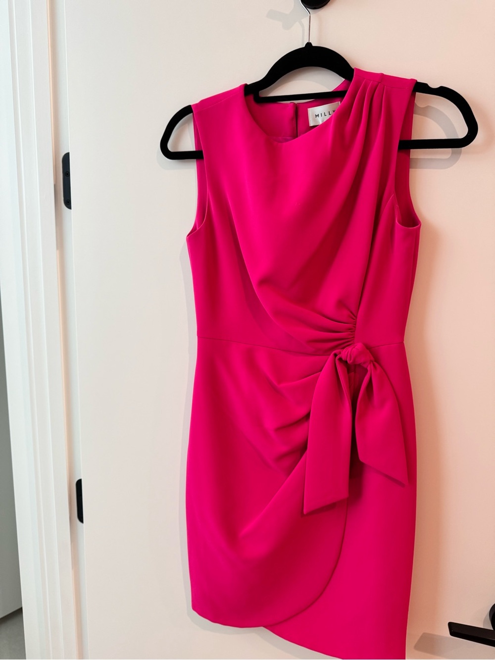 Milly Sleeveless Fuchsia Tie-Waist Sheath Dress size 0